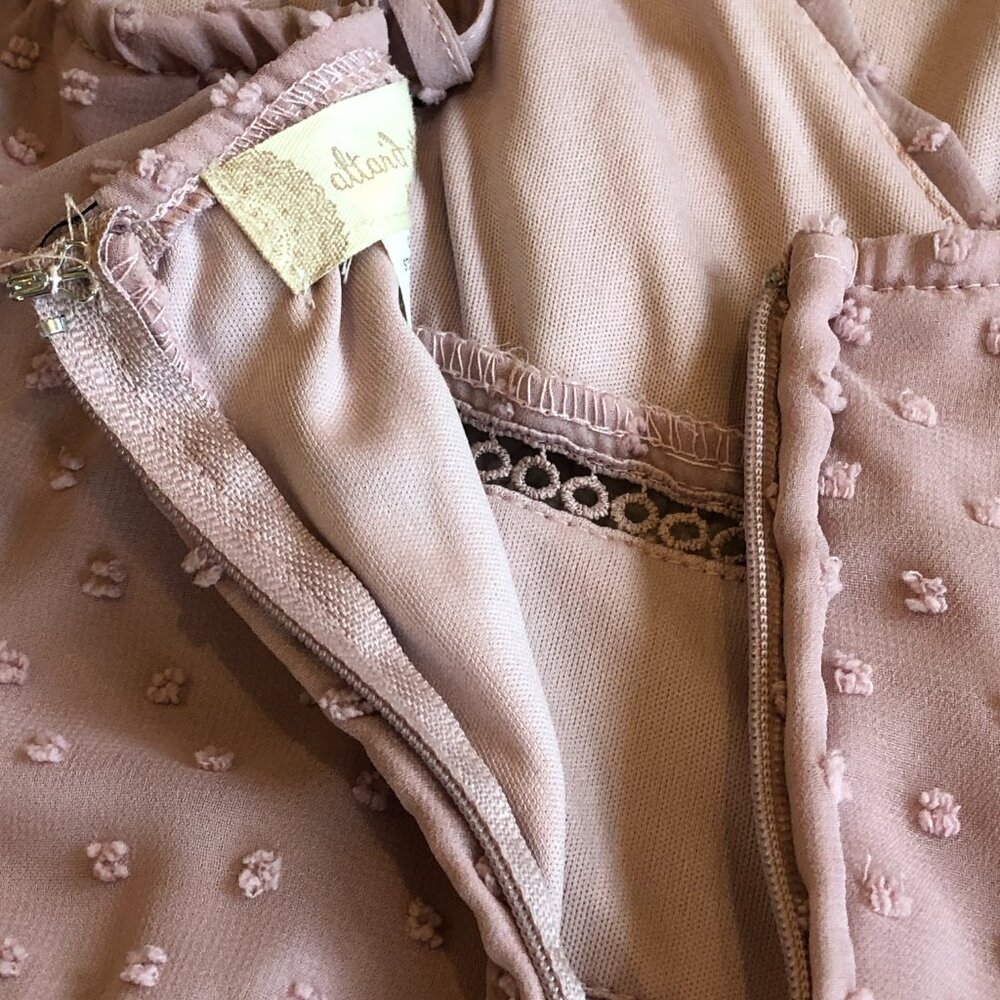 Altar'd State Baby Doll Sleeveless Adjustable Straps Pink Lined Sheer Mini Dress - Picture 12 of 15